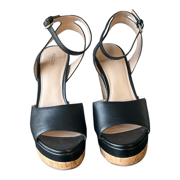 Aldo Verly Platform Wedge Women’s Sandal Black Size 10. - Picture 3 of 6